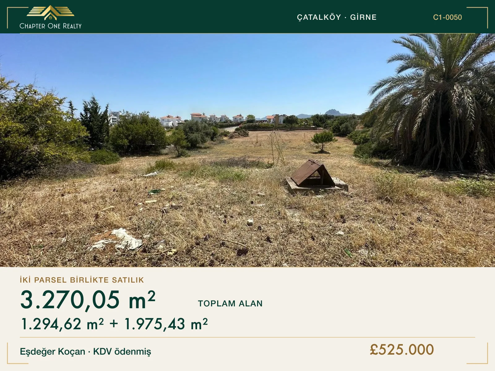 3.270,05 m² Grundstück zum Verkauf in Çatalköy, Kyrenia